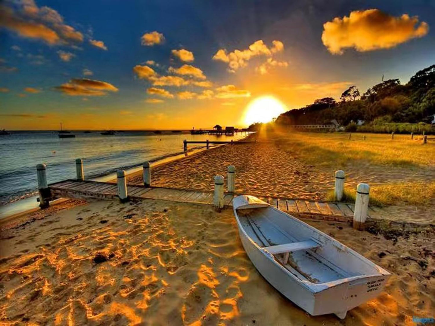 Diamond Painting "Sonnenuntergang Strand" 30 x 40 cm, 4er-Set