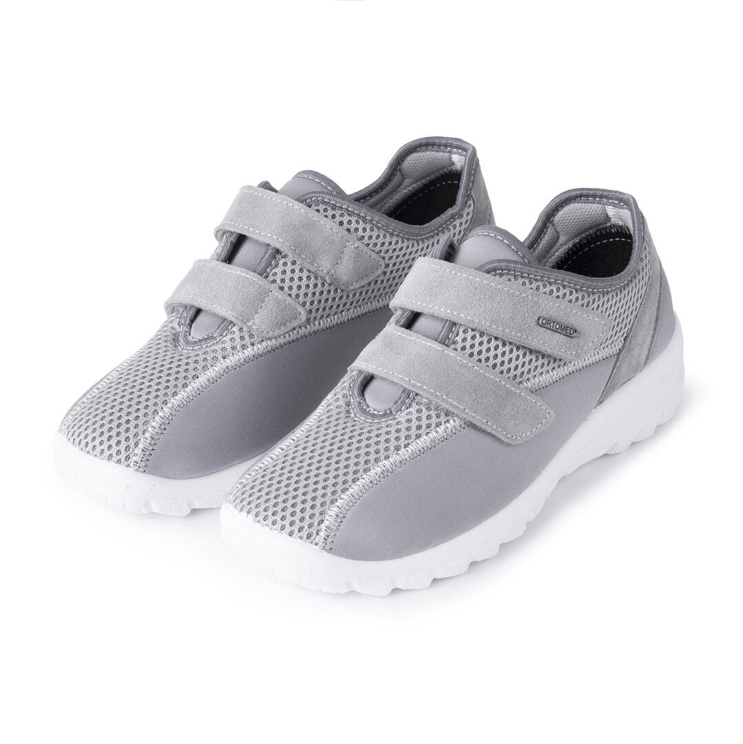 OrtoMed Klettschuh mit gepolstertem Futter "grau" - Grösse 41