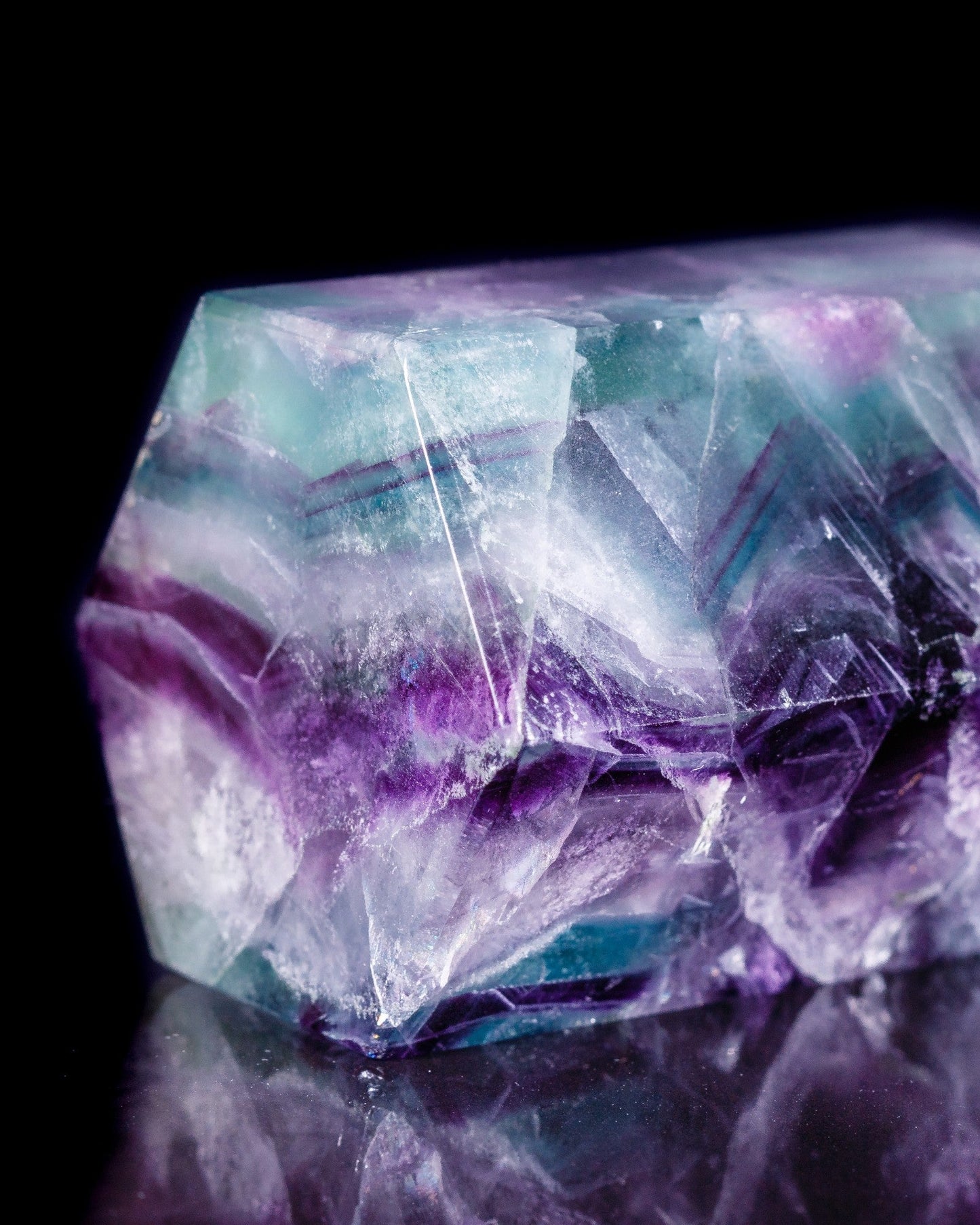 Elsita Jewelry Pastel necklace featuring raw fluorite with vibrant purple, violet, and green crystalline textures.