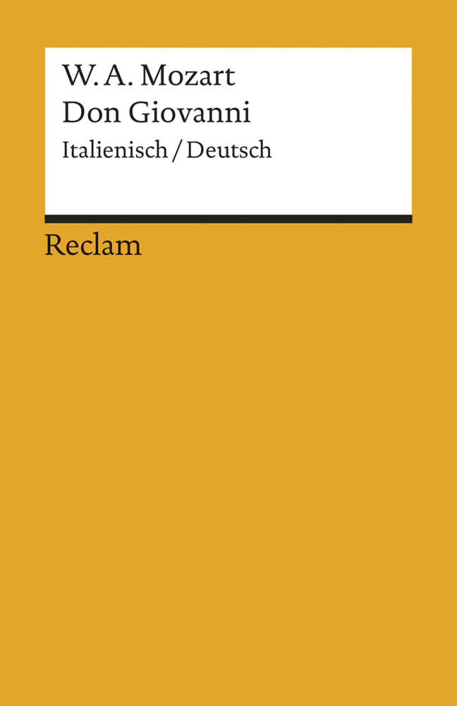Don Giovanni. KV 527. Textbuch Italienisch/Deutsch (Wolfgang Amadeus Mozart)