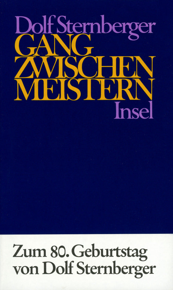 Gang zwischen Meistern (Dolf Sternberger)