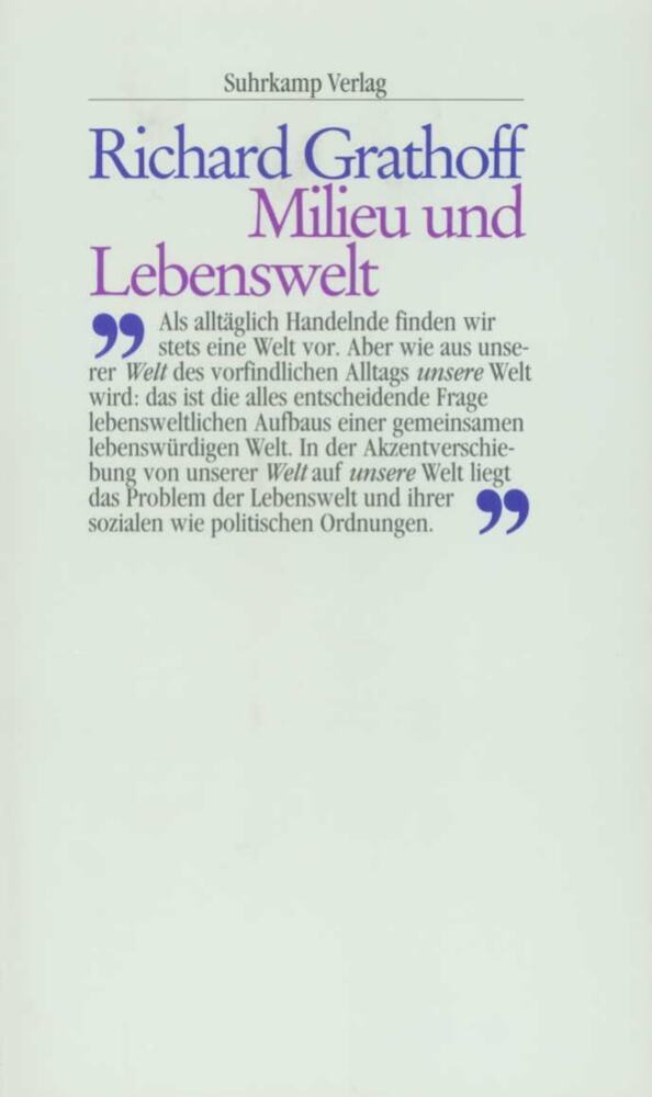 Milieu und Lebenswelt (Richard Grathoff)
