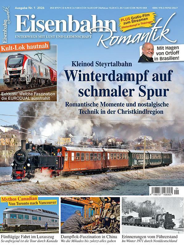 Winterdampf auf schmaler Spur