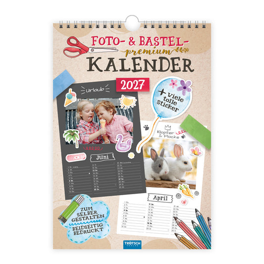 TRÖTSCH - Foto- und Bastelkalender Premium A4 2027 mit vielen Stickern (Trötsch Verlag Gmbh & Co.Kg)