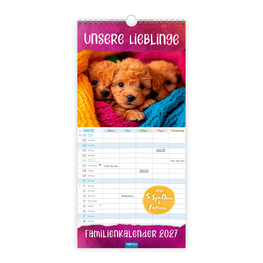 TRÖTSCH - Familienkalender Unsere Lieblinge 2027 (Trötsch Verlag Gmbh & Co.Kg)