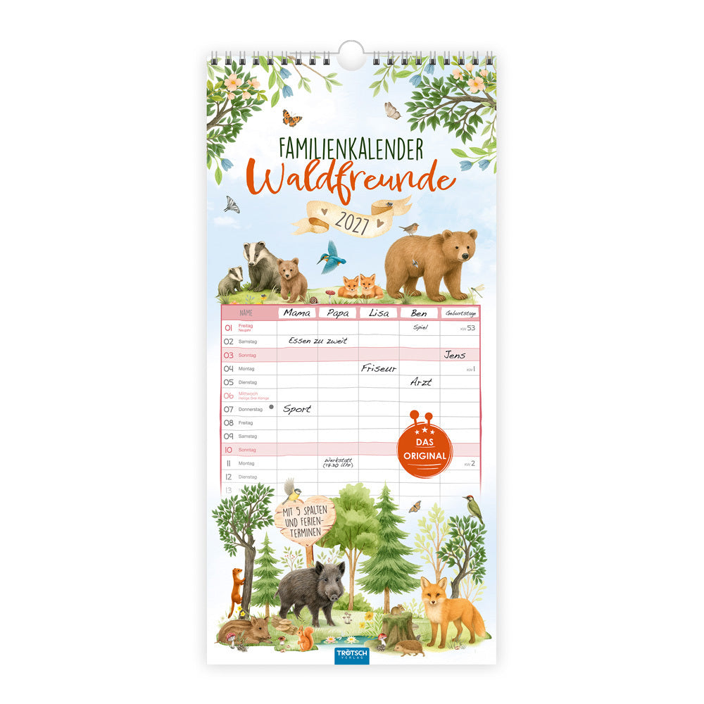 TRÖTSCH - Familienkalender Waldfreunde 2027 (Trötsch Verlag Gmbh & Co.Kg)