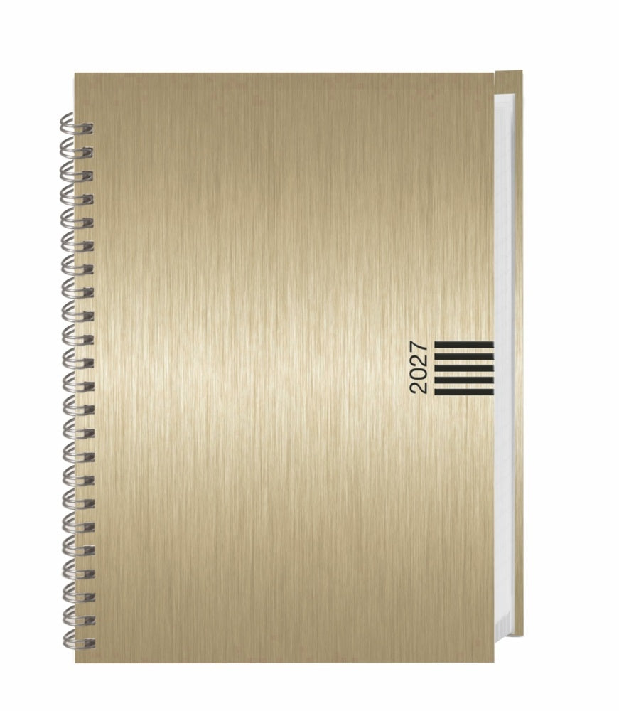 Wochen-Cheftimer A5, Alu gold 2027