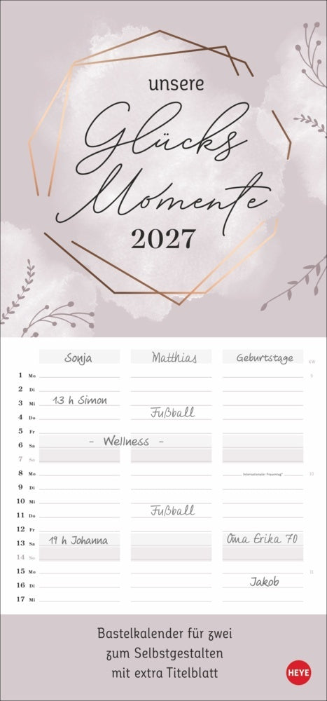 Kreativ-Planer für zwei Glücksmomente 2027