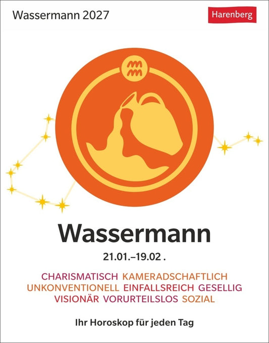Wassermann Sternzeichenkalender 2027 - Tagesabreißkalender - Ihr Horoskop für jeden Tag (Robert Satorius)