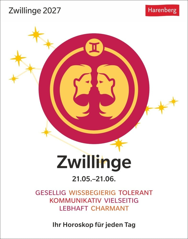 Zwillinge Sternzeichenkalender 2027 - Tagesabreißkalender - Ihr Horoskop für jeden Tag (Robert Satorius)