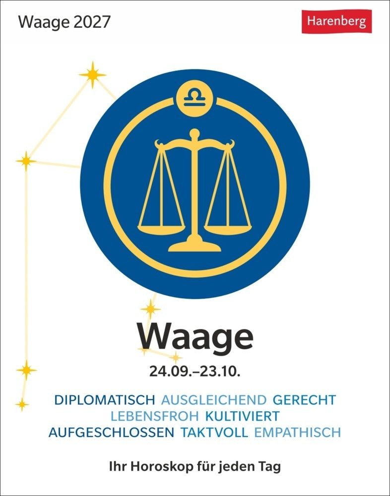 Waage Sternzeichenkalender 2027 - Tagesabreißkalender - Ihr Horoskop für jeden Tag (Robert Satorius)