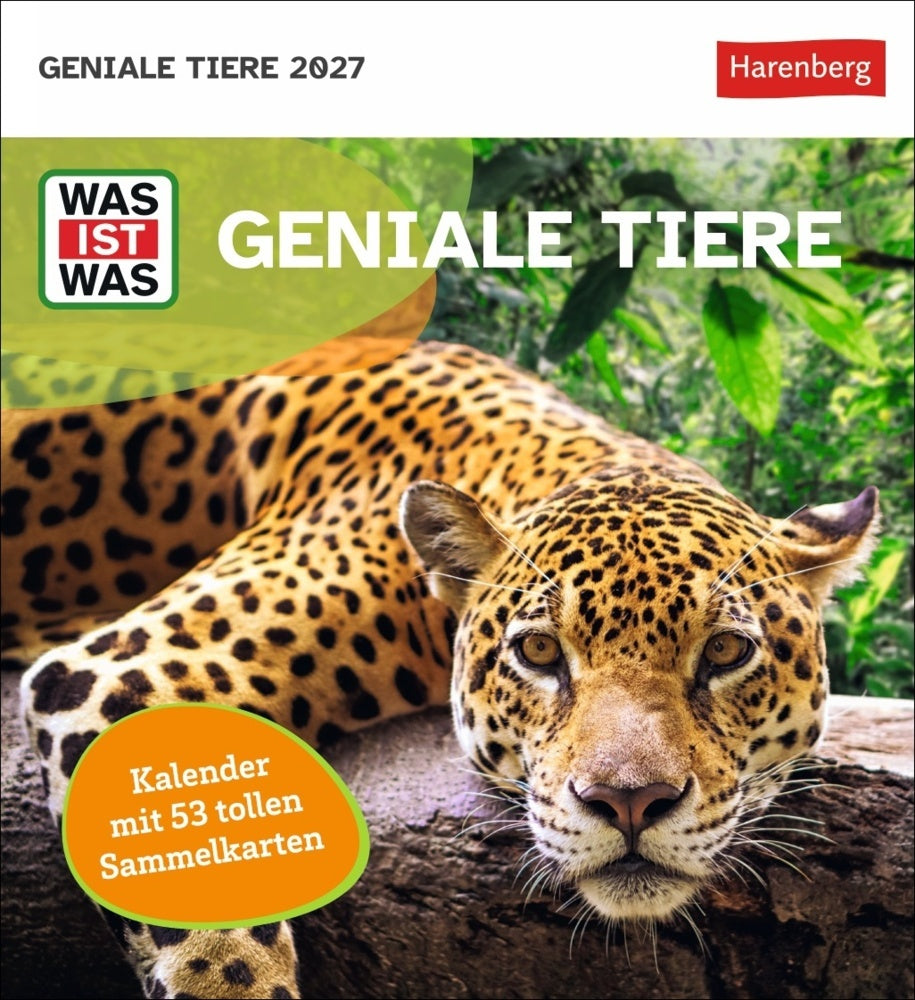 WAS IST WAS Geniale Tiere Postkartenkalender 2027 - Kalender mit 53 Sammelkarten