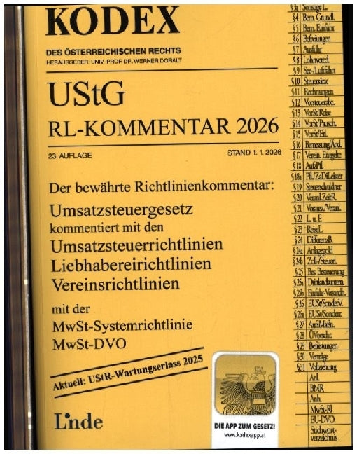 KODEX UStG-Richtlinien-Kommentar 2026 (Robert Pernegger)