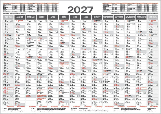 Tafelkalender A4 2027 (Korsch Verlag)