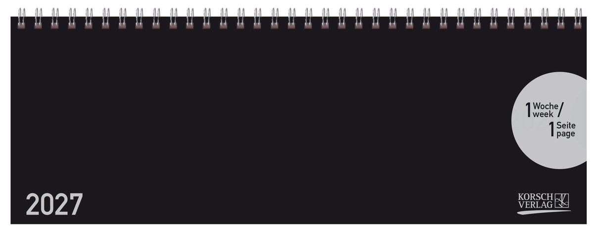 Tischquerkalender Classic Colourlux schwarz 2027 (Korsch Verlag)