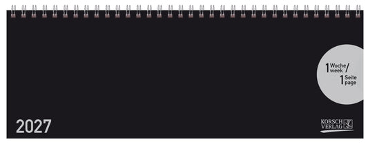 Tischquerkalender Classic Colourlux schwarz 2027 (Korsch Verlag)