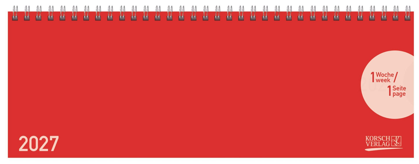 Tischquerkalender Classic Colourlux rot 2027 (Korsch Verlag)