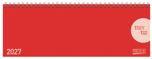 Tischquerkalender Classic Colourlux rot 2027 (Korsch Verlag)