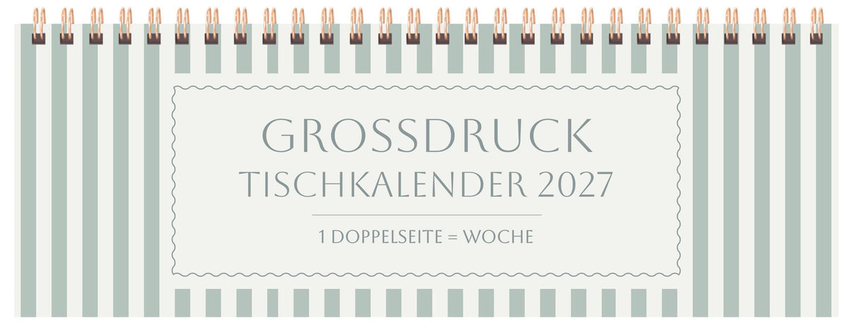 Tischquerkalender Großdruck Streifen 2027 (Korsch Verlag)
