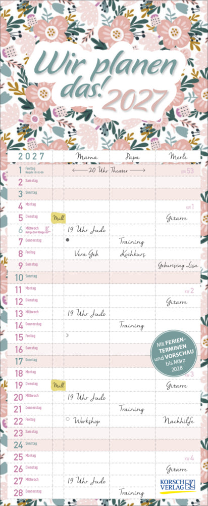 Familientimer Wir planen das! 2027 (Korsch Verlag)