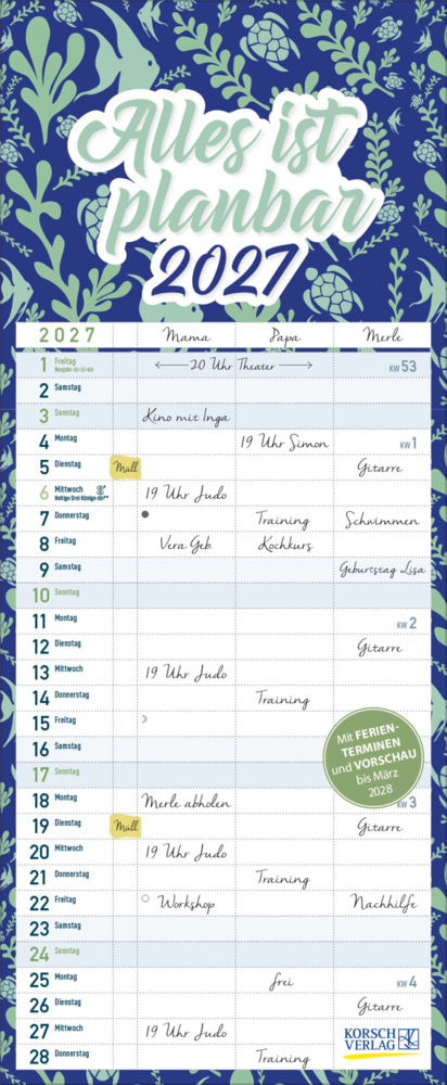 Familientimer Alles ist planbar 2027 (Korsch Verlag)