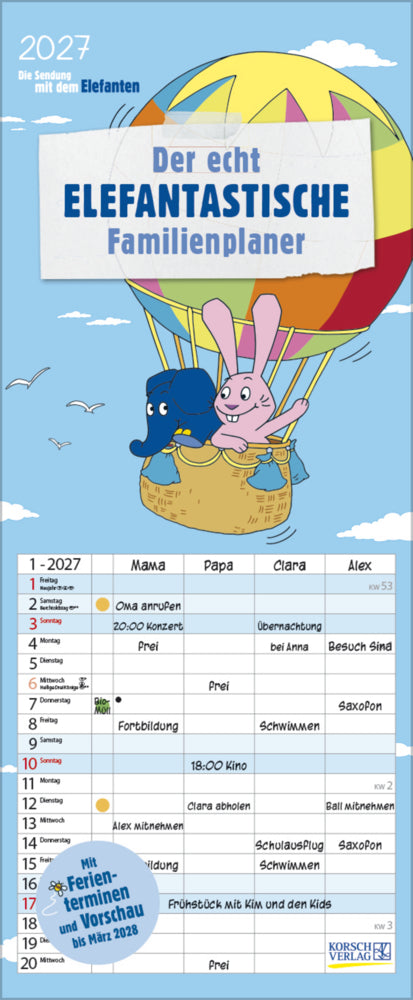 Der echt elefantastische Familienplaner 2027 (Korsch Verlag)