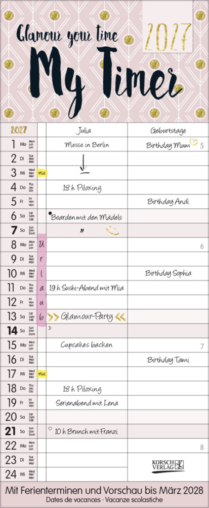 My Timer - Glamour your Time 2027 (Korsch Verlag)