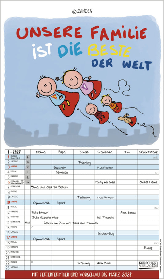 Unsere Familie ist die beste! 2027 (Korsch Verlag)