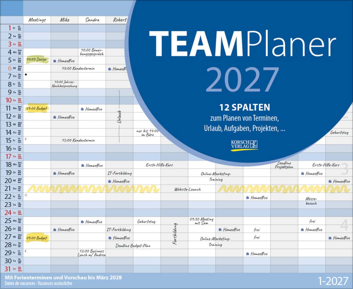 Teamplaner 2027 (Korsch Verlag)