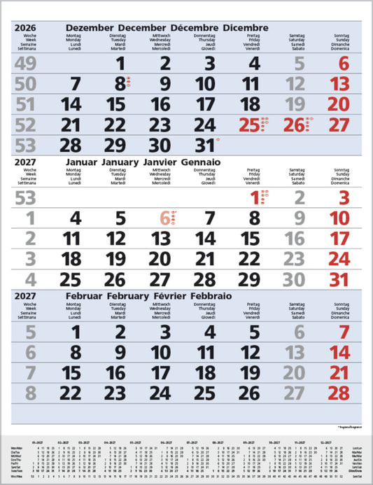 3-Monats-Planer Comfort Blau 2027 (Korsch Verlag)