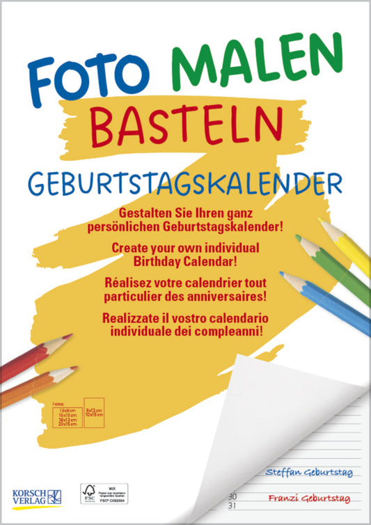 FMB Geburtstagskalender A4 (Korsch Verlag)