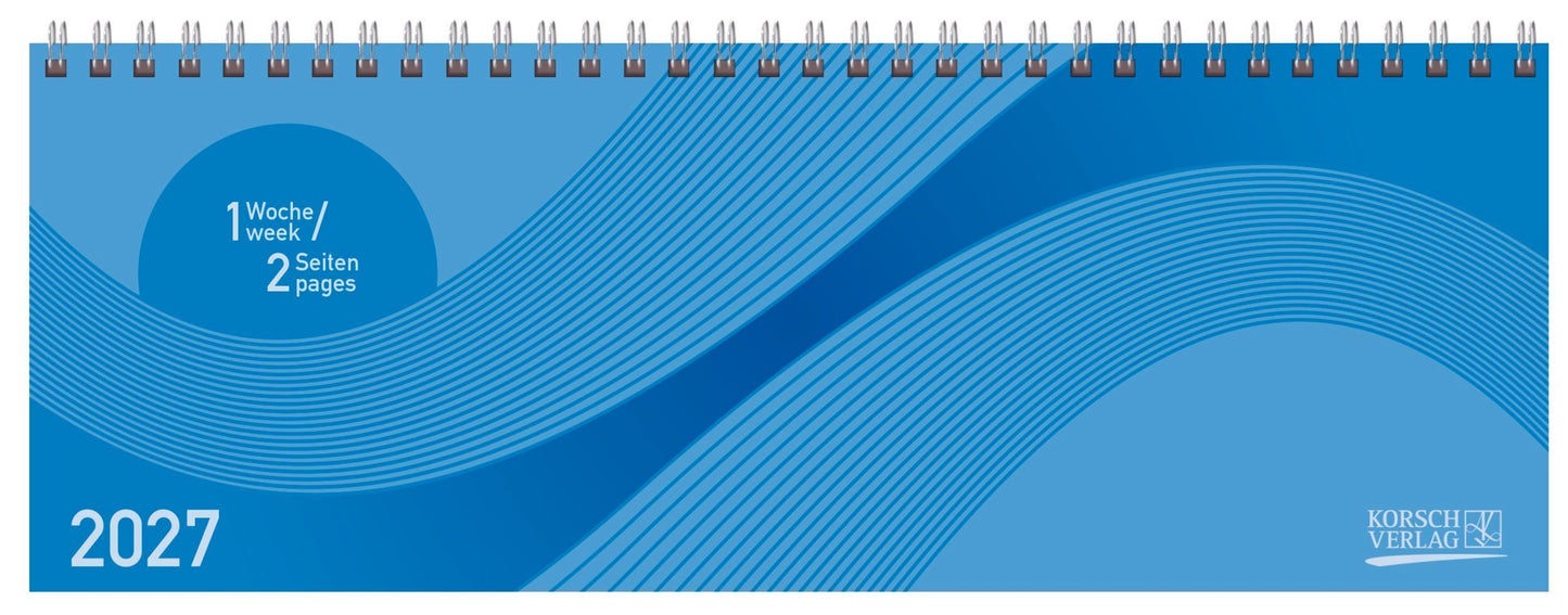 Tischkalender quer Professional Colourlux 2027 blau (Korsch Verlag)