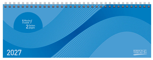 Tischkalender quer Professional Colourlux 2027 blau (Korsch Verlag)
