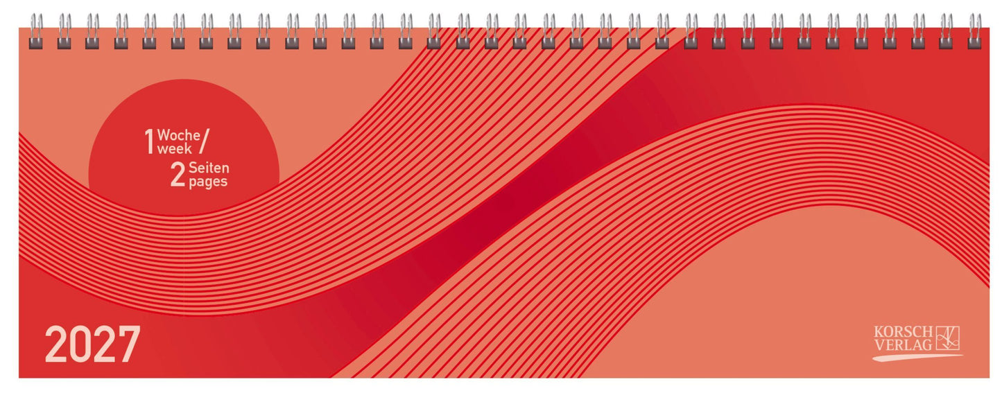 Tischkalender quer Professional Colourlux 2027 rot (Korsch Verlag)