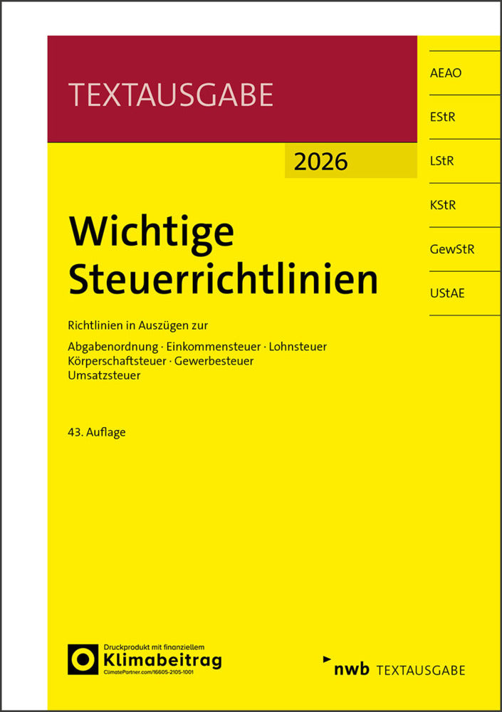 Wichtige Steuerrichtlinien