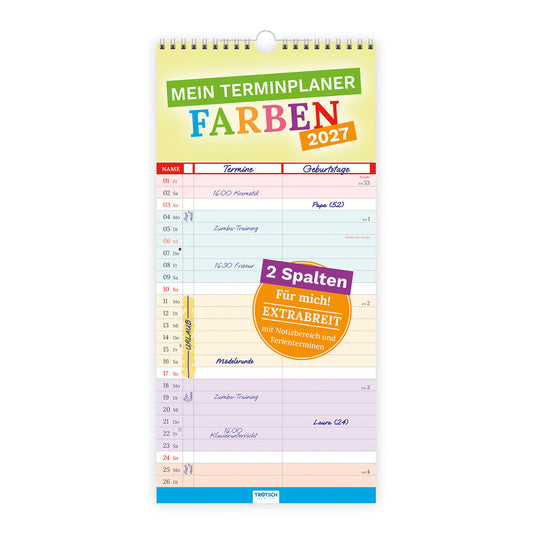 TRÖTSCH - Mein Terminplaner Farben 2027 (Trötsch Verlag Gmbh & Co.Kg)