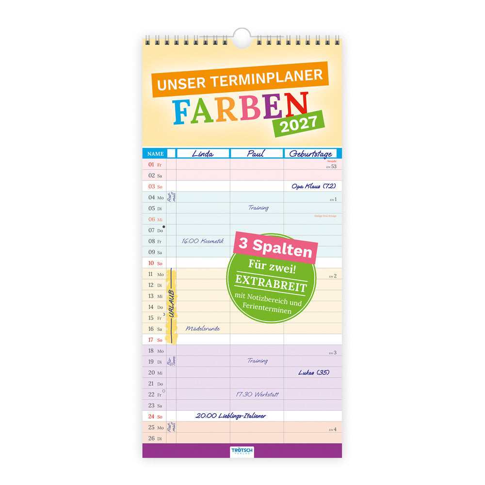 TRÖTSCH - Unser Terminplaner Farben 2027 (Trötsch Verlag Gmbh & Co.Kg)