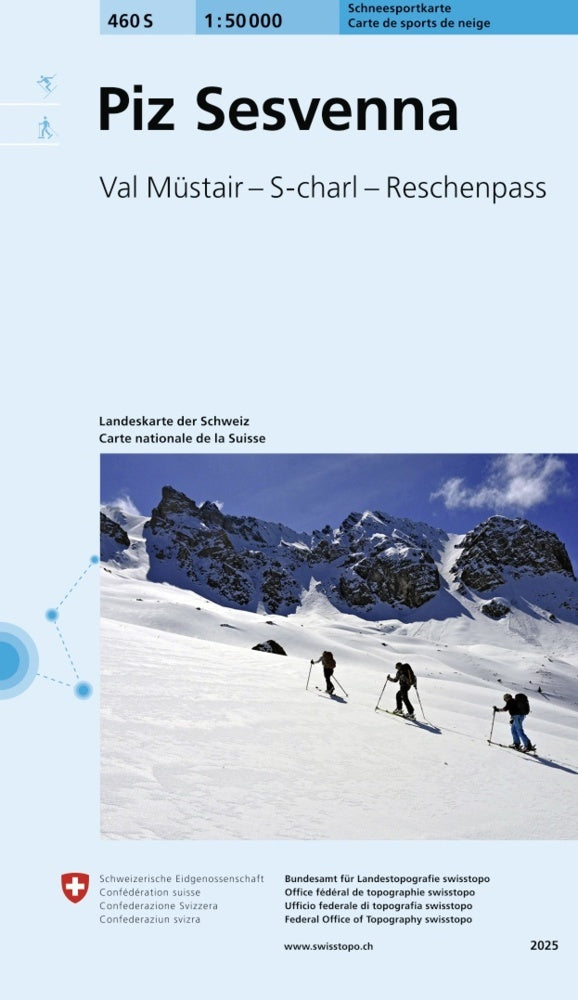 460S Piz Sesvenna Schneesportkarte (Bundesamt Für Landestopografie Swisstopo)