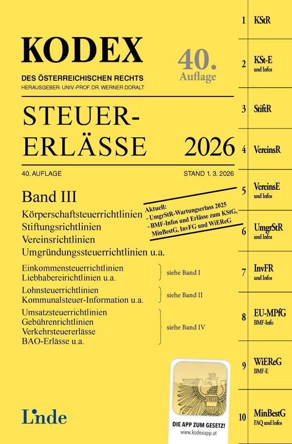 KODEX Steuer-Erlässe 2026, Band III (Elisabeth Titz-Frühmann)