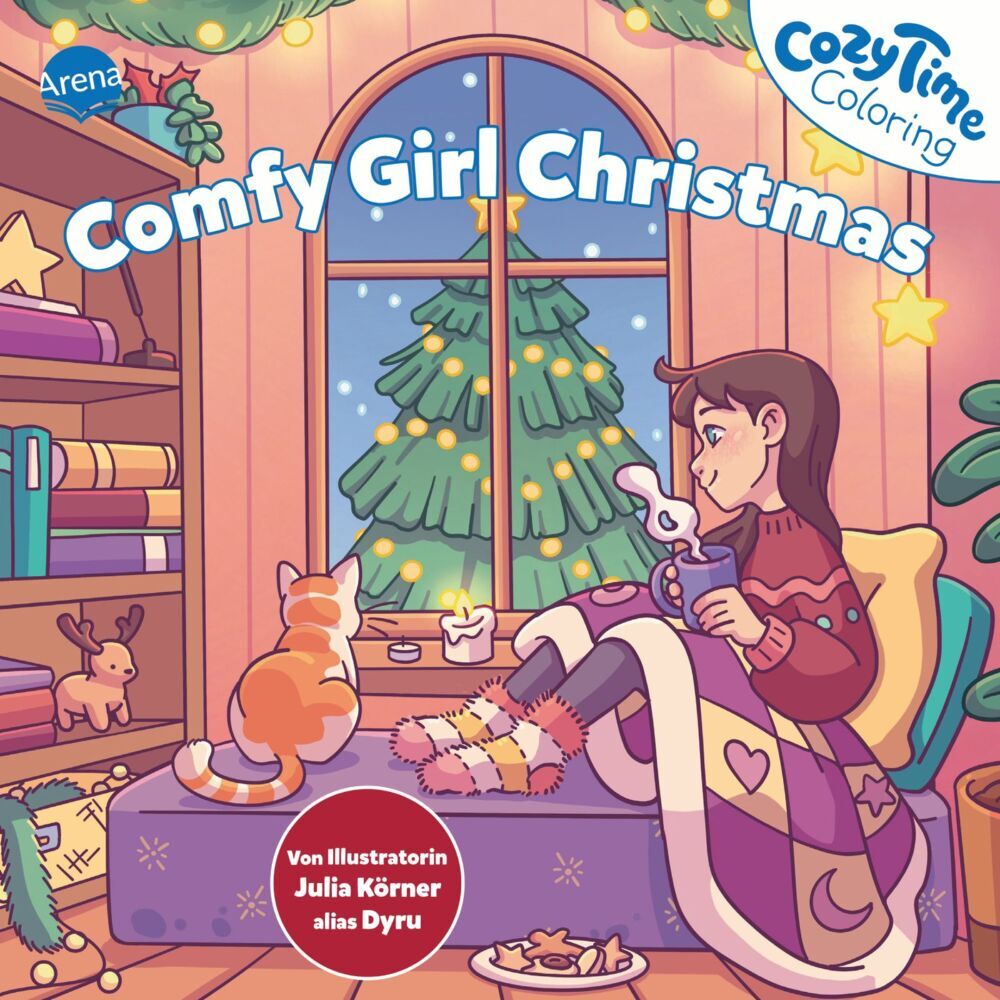 Cozy Time Coloring. Comfy Girl Christmas