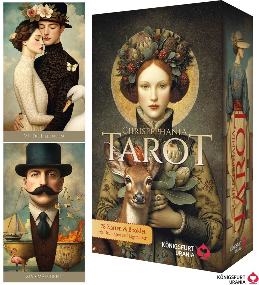 Christephania Tarot - 78 farbige Tarotkarten und ein 176-seitiges Booklet mit Deutungen und Legungen (nostalgisches, hochwertiges Tarotdeck), m. 1 Buch, m. 1 Beilage (Christiane Neumann)