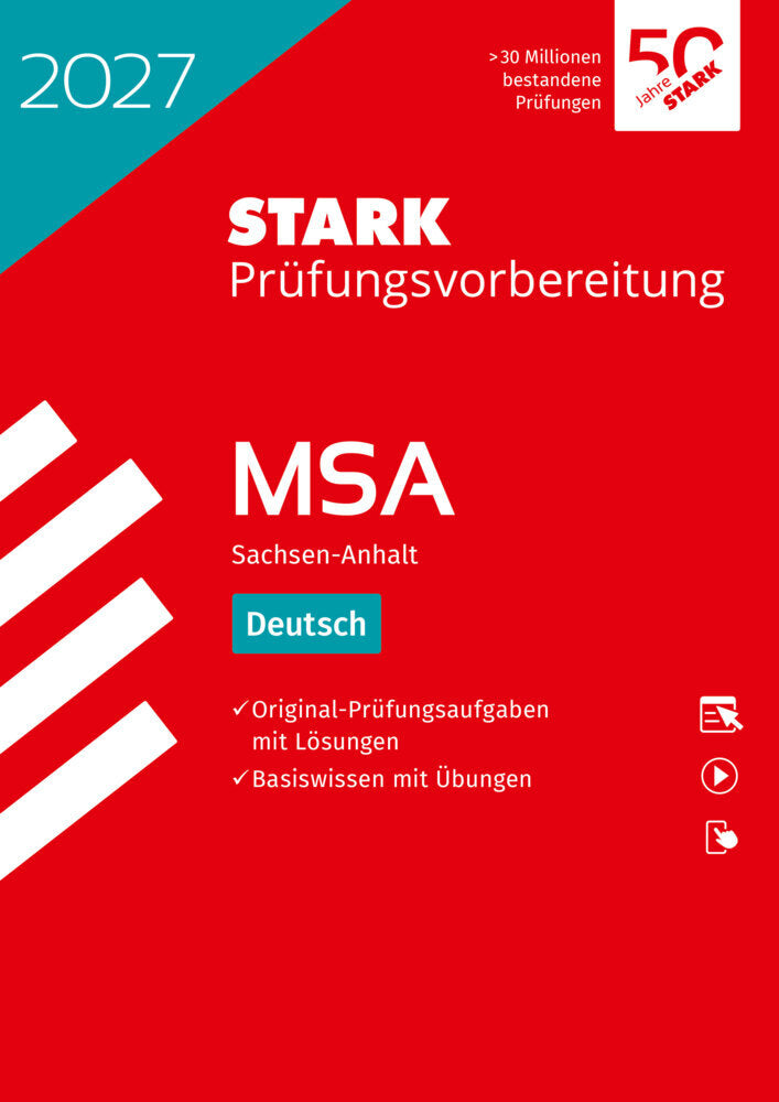 STARK Deutsch - MSA (Mittlerer Schulabschluss) 2027 Sachsen-Anhalt - Prüfungsvorbereitung, m. 1 Buch, m. 1 Beilage