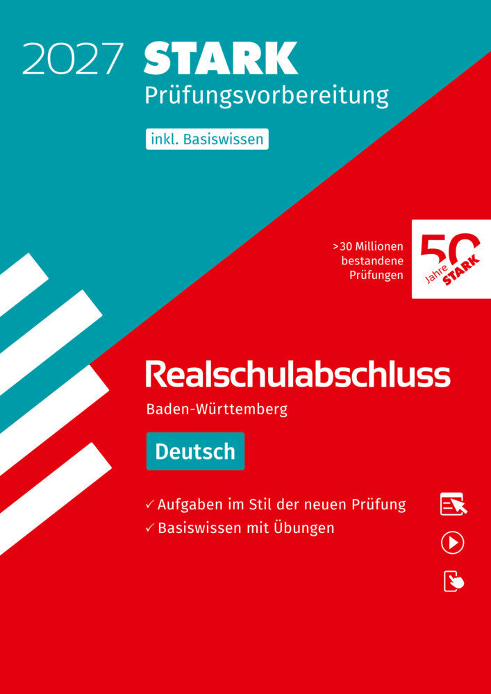 STARK Deutsch - Realschulabschluss 2027 BW - Prüfungsvorbereitung inkl. Basistraining, m. 1 Buch, m. 1 Beilage