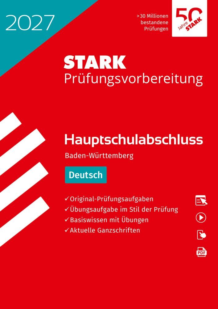 STARK Deutsch - Hauptschulabschluss 2027 BW - Prüfungsvorbereitung, m. 1 Buch, m. 1 Beilage