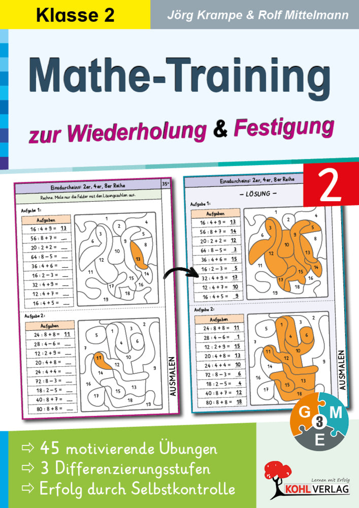Mathe-Training zur Wiederholung und Festigung / Klasse 2 (Jörg Krampe)