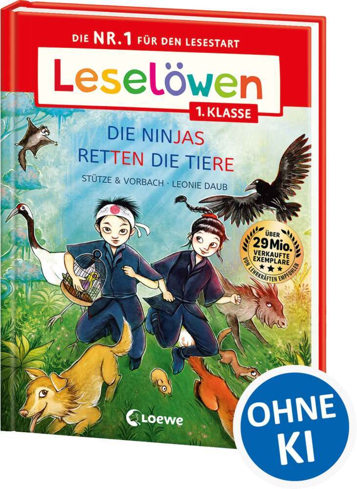 Leselöwen 1. Klasse - Die Ninjas retten die Tiere (Großbuchstabenausgabe) (Stütze & Vorbach)