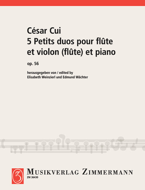 5 Petits duos pour flûte et violon (flûte) et piano (Edmund Wächter)