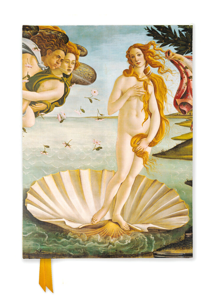 Premium Notizbuch Quartformat: Sandro Botticelli, Die Geburt der Venus (Flame Tree Publishing)