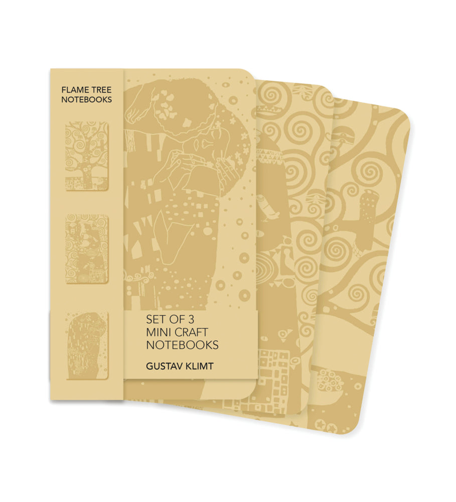 Dreier-Set mit handgefertigten Notizbüchlein: Gustav Klimt (Flame Tree Publishing)