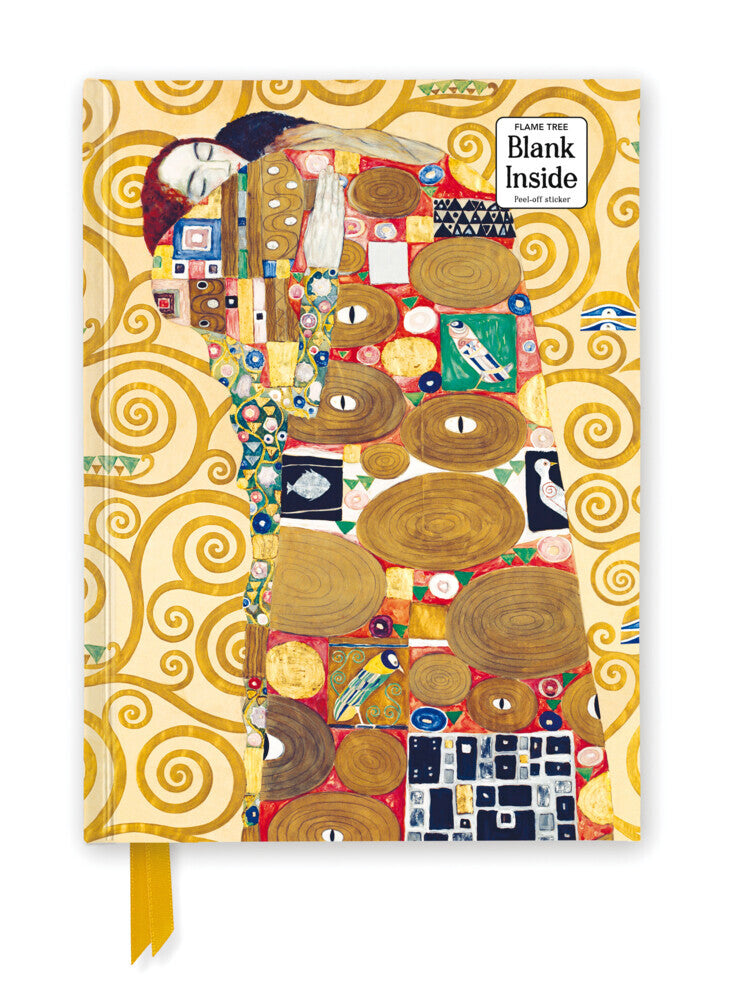 Premium Notizbuch Blank DIN A5: Gustav Klimt, Die Erfüllung (Flame Tree Publishing)